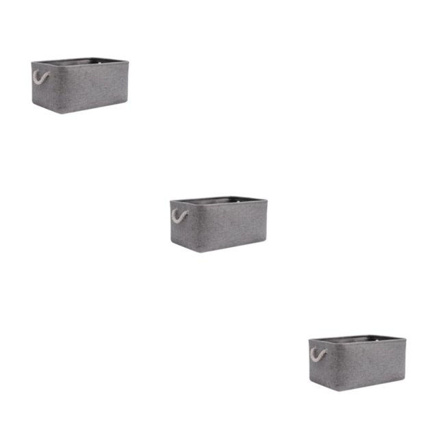 relayinert Contenant de Rangement pour l'Organisation et Poignée en Corde Robuste Boîte de Rangement Pliable Gris (31*21*13) Ensemble de 3