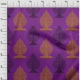 thumbnail image 2 of oneOone Polyester Lycra Purple Fabric Floral & Flying Swan Block Sewing Material Print Fabric By The Yard 56 Inch Wide, 2 of 4