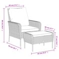 thumbnail image 4 of vidaXL Garden Chair with Footstool Black Poly Rattan, 4 of 5