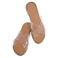 thumbnail image 4 of Penkiiy Womens Studded Flat Sandals Open Toe Slip On Mule Slides Crossed Strap Slipper 41 Clear, 4 of 9