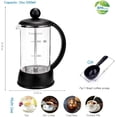 thumbnail image 2 of Easyworkz Eclipse French Press 12 oz Coffee Tea Maker with Borosilicate Glass, 2 of 8