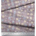 thumbnail image 3 of Soimoi Purple Cotton Voile Fabric Check & Floral Decor Fabric Printed BTY 42 Inch Wide, 3 of 3