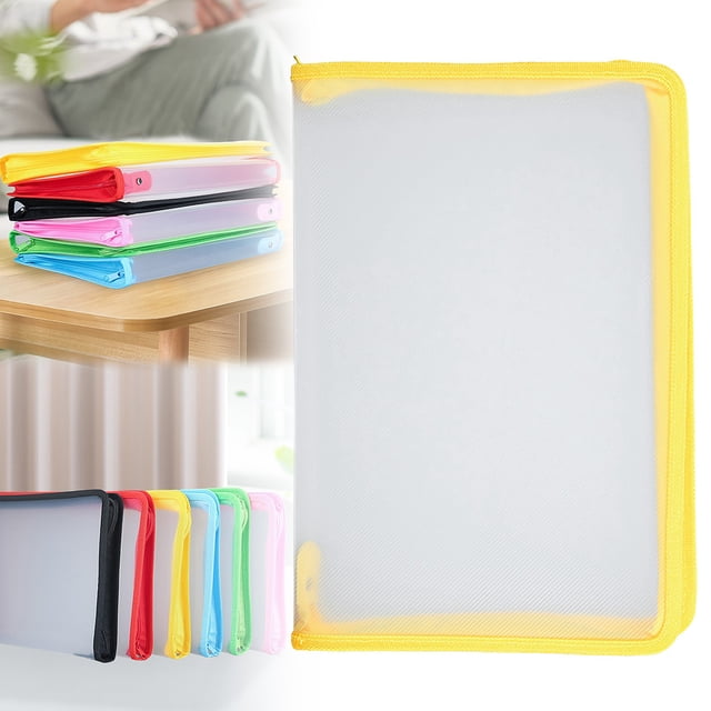 Zipper File Bag Home Plastic Document Bag Zipper Wallet Folders Zipper Document Holder For School Travel
