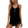 thumbnail image 3 of Sentmoon Vêtements Femmes Mignons Hauts d'Été pour Femmes Camisole à Col Rond Plissée Mode Couleur Unie Tendance pour Voyage & Vacances TG, 3 of 6