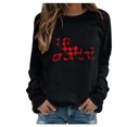 thumbnail image 1 of RKSTN Chandail pour Femmes Décontracté à Manches Longues Blouse à Imprimé de la Saint-Valentin Hauts Chandail Col Rond Coupe Ample Chandail, 1 of 3