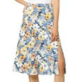 thumbnail image 1 of INSPIRE CHIC Women's High Waisted Split Hem A-Line Floral Skirts, 1 of 4