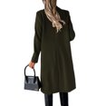 thumbnail image 3 of MAWCLOS Ladies Classic Solid Color Outwear Holiday Lapel Pea Coats Army Green L, 3 of 3