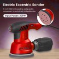 thumbnail image 3 of TFixol 300W Handheld Electric Eccentric Sander 5 Inch 125mm Sanding Plate Electric Sander Wood Processing Furniture Car Polishing Machine with Dust Box 6 Speed Regulation, 3 of 7