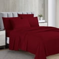 thumbnail image 1 of Swift Home Luxury 6-Piece Sheet Set with Extra Pillow Case, Double, Burgundy, 1 of 8
