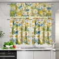 thumbnail image 4 of Daisy 3 Piece Kitchen Curtains and Valances Set Farmhouse Style Tier Window Curtains Rod Pocket Short Window Curtains Panels 24 Inch Length Sets European Window Treatment Set, 4 of 5