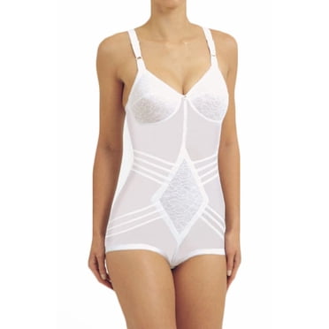 Women's Rago 9051 Shapette Body Briefer with Contour Bands (White 48D)