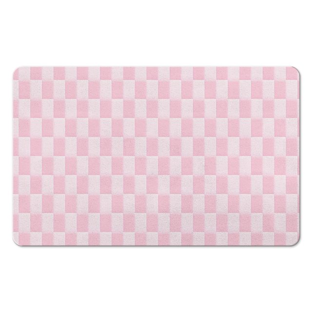 Soft & Absorbent Checkered Bathroom Runner Rug - 20x32 in Non-Slip Long Bath Mat, Microfiber Comfort, Machine Washable, Perfect for Bathtub Showers.