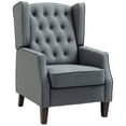 thumbnail image 1 of HOMCOM Fauteuil d'Appoint Capitonné à Boutons, Fauteuil en Similicuir, Gris, 1 of 10
