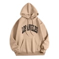 thumbnail image 1 of LUOGENLI Chandails à Capuche pour Hommes à Fermeture Éclair 4TG Los Angeles Hommes Femmes Lettrage Graphique Imprimé Col Rond Manches Longues Chandail Hauts Chandails à Capuche pour Hommes Kaki Taille m, 1 of 3