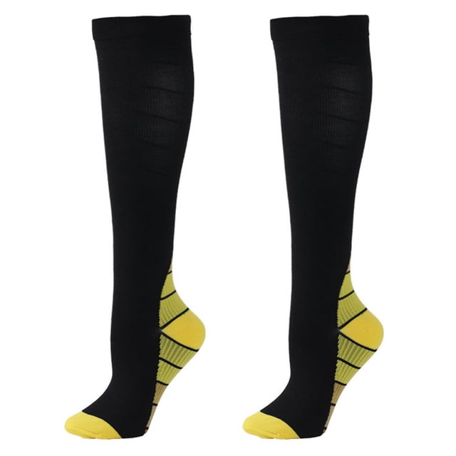 CSChome Compression Stockings 1 Pair Sports Compression Stockings High Elasticity -slip Shockproof Breathable Soft Unisex Running Travel