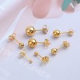 thumbnail image 2 of Queilt Gold Ball Stud Earrings, 2 of 4
