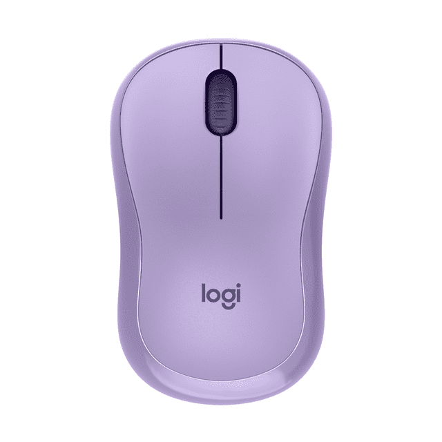 Logitech Souris Ambidextre Sans Fil Silencieuse Mouse avec Récepteur USB Lilas Vu d'En Haut, avec un Corps en Plastique Lilas Lisse, une Molette Noire et un logo Logi, Conçue pour des Clics Silencieux, une Longue Autonomie de 18 Mois et une Portée Sans Fil Fiable de 10 Mètres, Convient aux Utilisateurs Gauchers et Droitiers.
