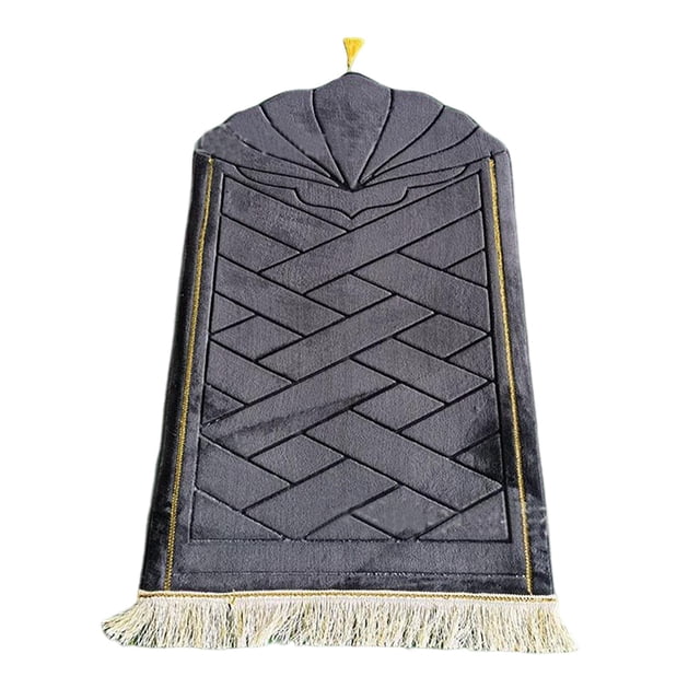 GROWTH TANK Portable Prayer Rug Blanket 65Cmx110cm Foldable Prayer Mat for Wedding Hajj Home Black