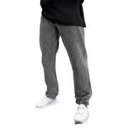 Men's Jeans Men's Fashion Casual Denim Jeans with Pocket Solid Zipper Straight Leg Trousers Jeans Homme Grey XL