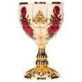 thumbnail image 2 of Calice à Vin, Style Rétro Largement Utilisé Calice Doré de 4 Po pour Banquet Fleur Rouge sur Or et Blanc, Or Rouge, 2 of 8