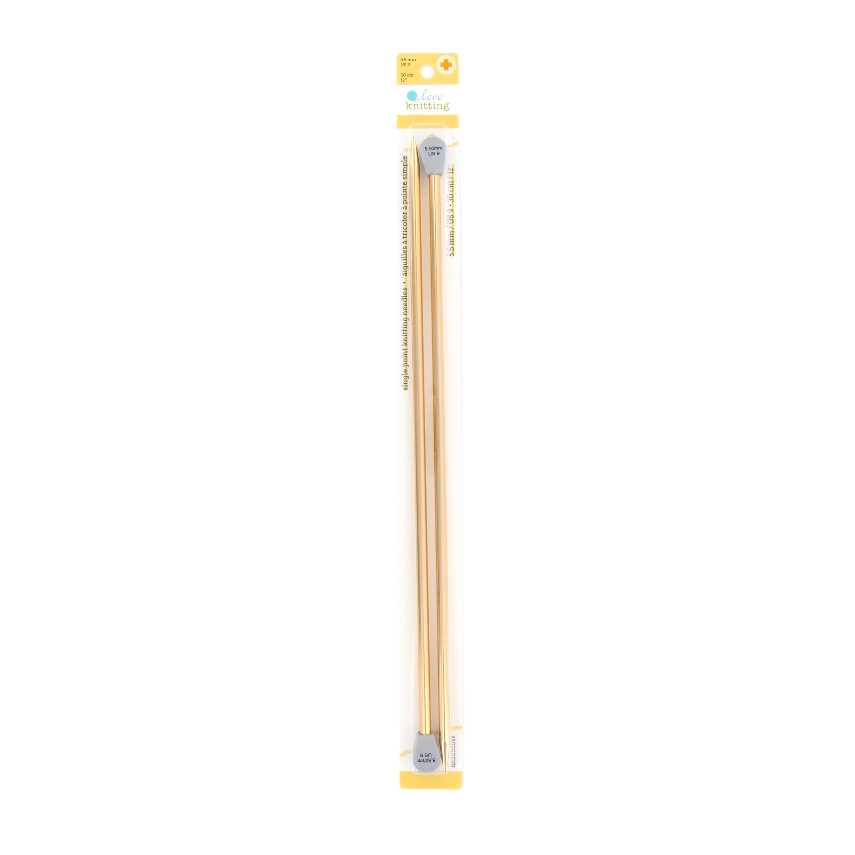 LOVE KNITTING Aiguilles à tricoter droites en aluminium, 30 cm (12 po), 3 mm (US 2)
