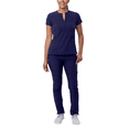 thumbnail image 1 of Adar Addition Go-Higher Scrub Set For Women - Notched V-Neck Scrub Top & Skinny Cargo Scrub Pants, 1 of 7
