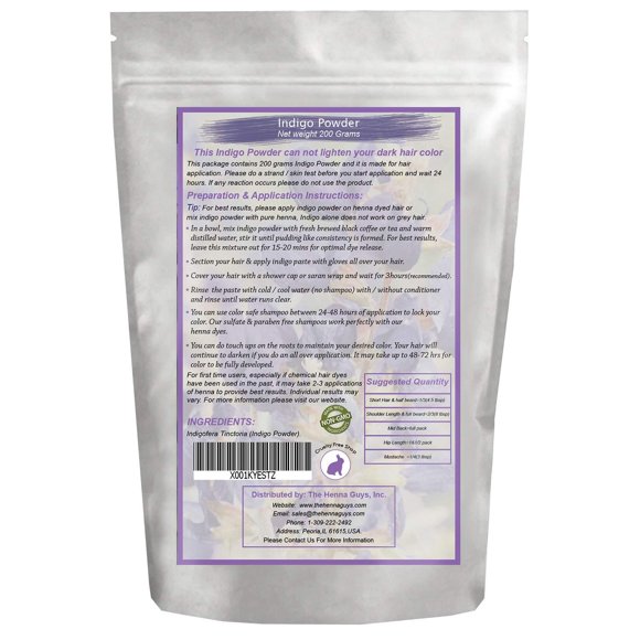 200 Grams INDIGO POWDER For Hair Dye/Color - The Henna Guys