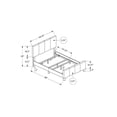 thumbnail image 4 of Monarch Specialties Bed, Queen Size, Platform, Bedroom, Frame, Upholstered, Linen Look, Wood Legs, Grey, Transitional, 4 of 4