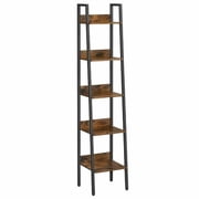 VASAGLE Bookshelf, 5-Tier Narrow Bookcase, Ladder Shelf for Home Office, Living Room, Bedroom, Kitchen,