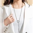 thumbnail image 3 of ORUYROP Collier Chic en Y pour Femmes, Collier Ras du Cou en Acier Inoxydable/plaqué Or/noir, Boîte Cadeau, 3 of 7