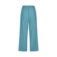 thumbnail image 5 of Jsaierl Women Linen Pants Drawstring High Waist Wide Leg Pants Plus Size Lightweight Solid Color Capris Vacation Comforts Summer Capri Pants, 5 of 5