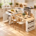thumbnail image 2 of Homy Casa Kitchen Island with Extendable Dining Table and Storage Shelves, 2 of 10