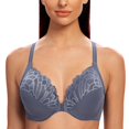 thumbnail image 2 of CHUANK Female Racerback Front Closure Unlined Underwire Bra for Women Black 34B, 2 of 4