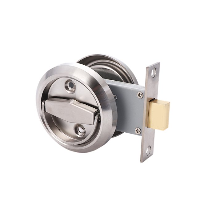 EastVita Round Recessed Door Lock, 304 Stainless Steel Keyless Pocket Door Lock, Hidden Recessed Cup Install Door Handles, Corridor Sliding Door Lock for Privacy Pocket Door