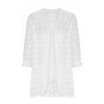 thumbnail image 3 of CEHVOM Hauts Décontractés pour Femmes à Couleur Unie à Manches Trois Quarts Blouse Cardigan Liquidation, 3 of 7