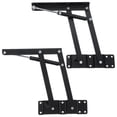thumbnail image 1 of Table en Fer Pliable à Hauteur Réglable avec Support Pneumatique Stable Noire pour Meubles 2 Pcs, 1 of 8