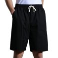 thumbnail image 1 of Birdeem Mens Solid Fashion Casual Cotton Drawstring Elastic Waist Half Shorts Pants, 1 of 12