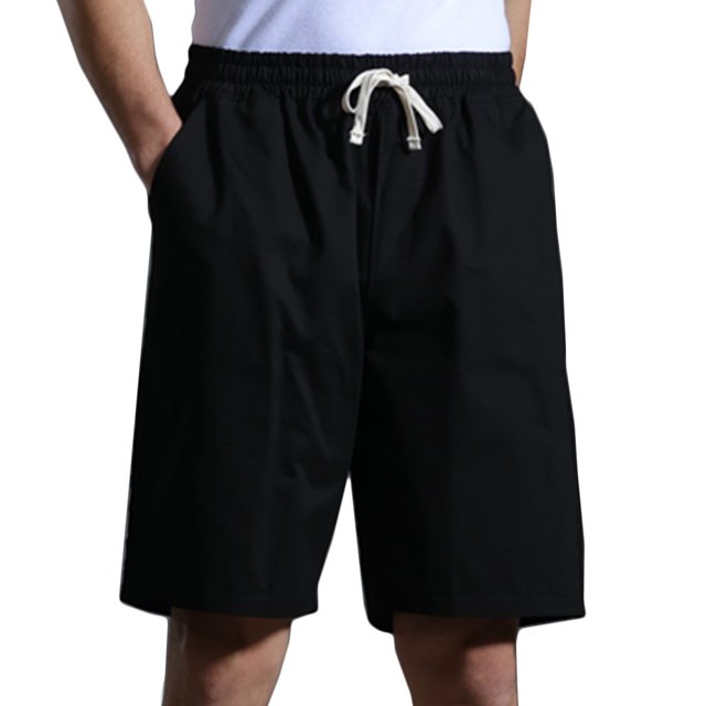 Birdeem Mens Solid Fashion Casual Cotton Drawstring Elastic Waist Half Shorts Pants