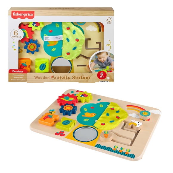 Fisher-Price Ma Planche d’activités en bois, 1élément en bois
