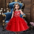 thumbnail image 2 of Robes Petite Fille Printemps Été Imprimé Coton Sans Manches Nœud Papillon Robe de Fête Princesse Robe Fille Taille 6-7T, 2 of 9