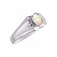 thumbnail image 3 of RYLOS Mens Rings Sterling Silver Classic Design 7X5MM Oval Gemstone & Diamond  Opal October Birthstone Ring Size 12, 3 of 6