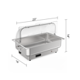 thumbnail image 4 of Bingirl Transparent Lid Electric Chafing Dish Set - 1x 1/1 Pan Silver, 4 of 5