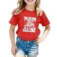 thumbnail image 1 of FhsagQ le 7 Juillet T-Shirt Décontracté pour Enfants à Motif de Lettres Imprimé Multicolore Col Rond Manches Courtes Fille Printemps le 7 Juillet T-Shirts 4T Pâques Rouge 10-11 Ans, 1 of 4