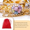 thumbnail image 3 of facefd Jewellery Pouch Small Drawstring Bags Bracelet Packaging Display Goodies Presents Mobile Phone Storage Gifts Solid Pouches Red-15*20, 3 of 7