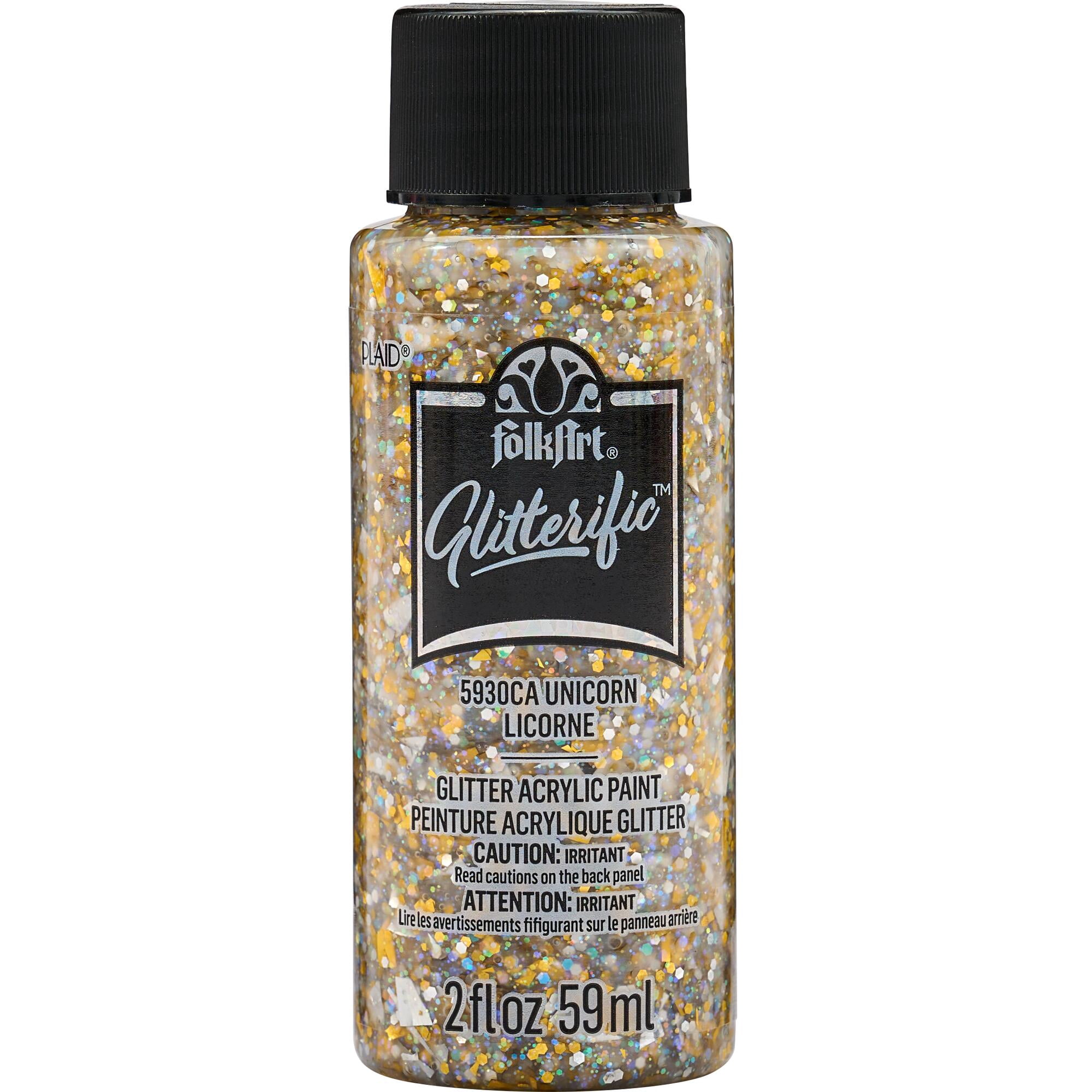 FolkArt Glitterific Peinture acrylique pour artisanat, fini pailleté, Licorne, 2 oz liq.