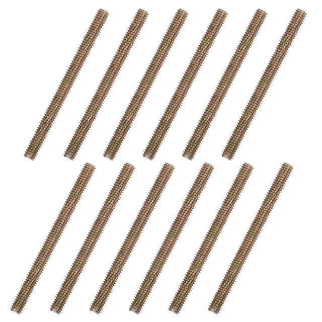 Unique Bargains 12pcs 5/16x4' Carbon Steel Fully Threaded Rod Bar Studs for Furniture Mounting Assembly