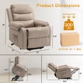 thumbnail image 2 of YSICK Small Power Lift Recliner Chair for Elderly with Remote Control Linen for Living Room,Khaki, 2 of 7