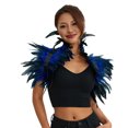 thumbnail image 1 of Fortune Women Gothic Feather Cape Halloween Cosplay Party Lacing Shawl Shrug, 1 of 8