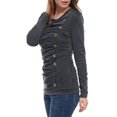 thumbnail image 4 of INSPIRE CHIC Women's Cowl Neck Buttons Decor Long Sleeves Ruched Top, 4 of 6