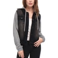 thumbnail image 5 of INSPIRE CHIC Veste en Denim à Capuche à Cordon Superposée pour Femmes avec Poches, 5 of 5